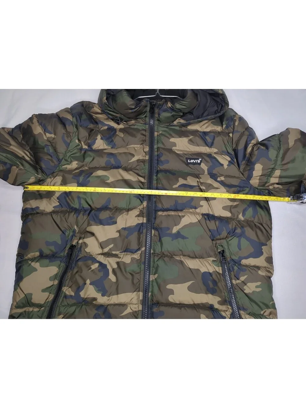 Levi's Arctic Quilted Camo Hooded Winter Puffer Jacket Parka Mid Ski Men XXL 2XL
